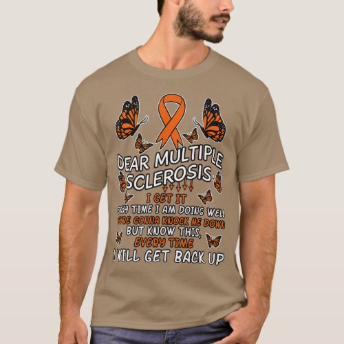 Multiple Sclerosis Butterfly Ribbon World MS Day T_Shirt