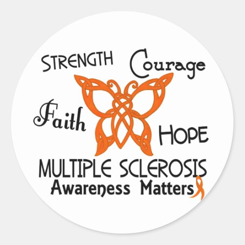 Multiple Sclerosis Celtic Butterfly 3 Classic Round Sticker