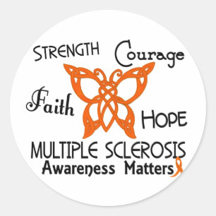 Multiple Sclerosis Celtic Butterfly 3 Classic Round Sticker
