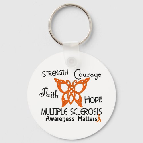 Multiple Sclerosis Celtic Butterfly 3 Keychain