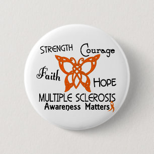 Multiple Sclerosis Celtic Butterfly 3 Pinback Button