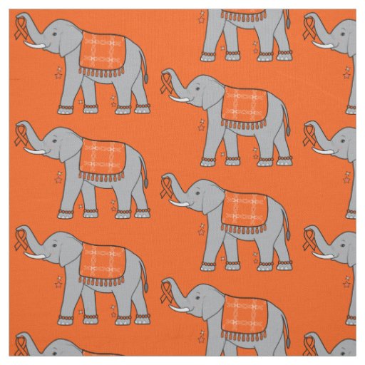 Multiple Sclerosis Elephant of Awareness and Hope Fabric