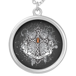 Multiple Sclerosis - Faith Family Prayer Cross Silver Plated Necklace