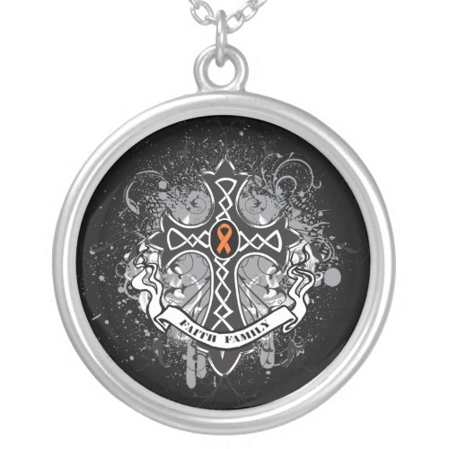 Multiple Sclerosis _ Faith Family Prayer Cross Silver Plated Necklace