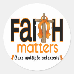 Multiple Sclerosis Faith Matters Cross 1 Classic Round Sticker