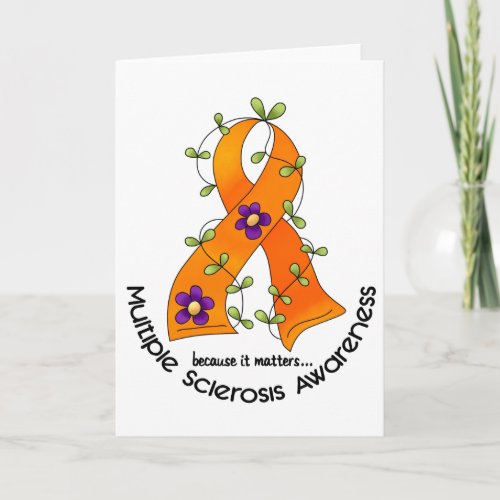Multiple Sclerosis FLOWER RIBBON 1 Card