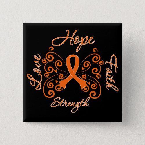 Multiple Sclerosis Hope Motto Butterfly Pinback Button