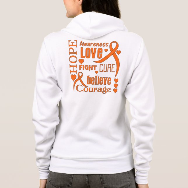 Multiple Sclerosis Hope Words Collage Hoodie (Back)