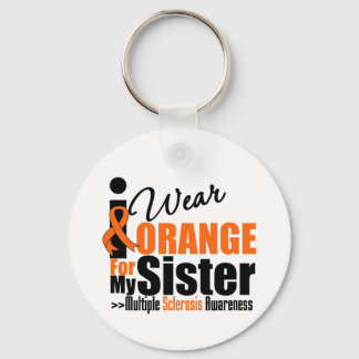Multiple Sclerosis I Wear Orange For My Sister Keychain