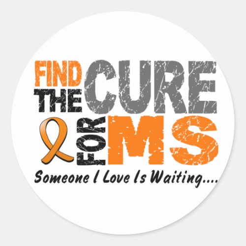Multiple Sclerosis MS Find The Cure 1 Classic Round Sticker