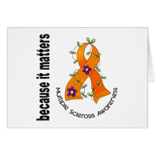 Multiple Sclerosis MS Flower Ribbon 3 Cards