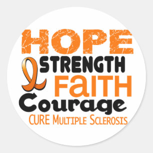 Multiple Sclerosis MS HOPE 3 Classic Round Sticker