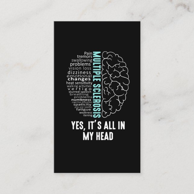 Multiple Sclerosis MS It's All In My Head Business Card (Front)