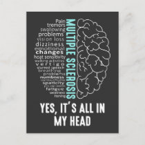Multiple Sclerosis MS It's All In My Head Postcard