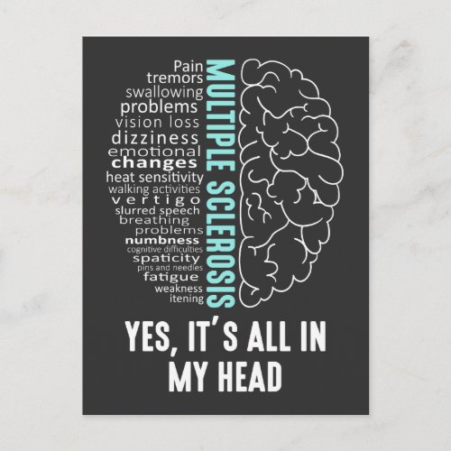 Multiple Sclerosis MS Its All In My Head Postcard