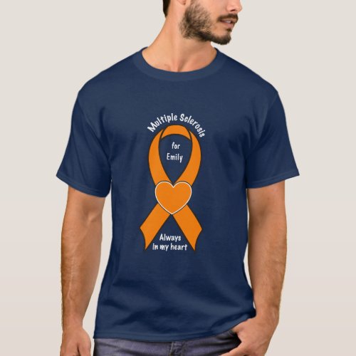 Multiple Sclerosis MS Name Customizable Ribbon T_Shirt