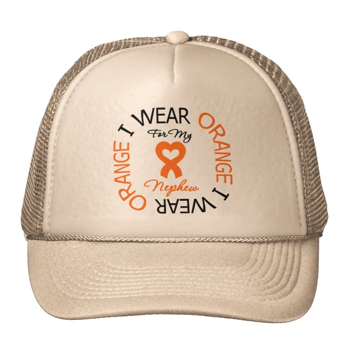 Multiple Sclerosis Orange Ribbon Nephew Mesh Hats