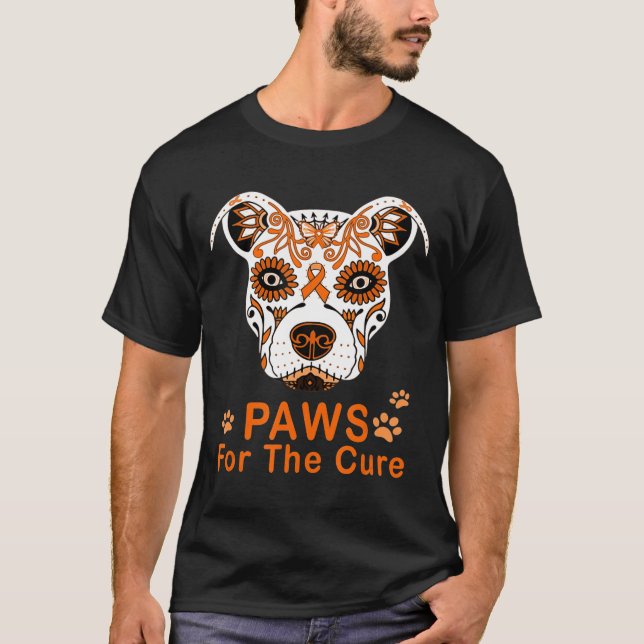 Multiple Sclerosis Pitbull Paws For The Cure -New T-Shirt (Front)