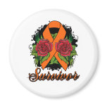 Multiple Sclerosis Survivor Rose Grunge Tattoo Magnet