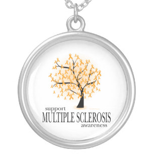 Multiple Sclerosis Tree Silver Plated Necklace