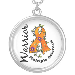 Multiple Sclerosis Warrior 15 Silver Plated Necklace