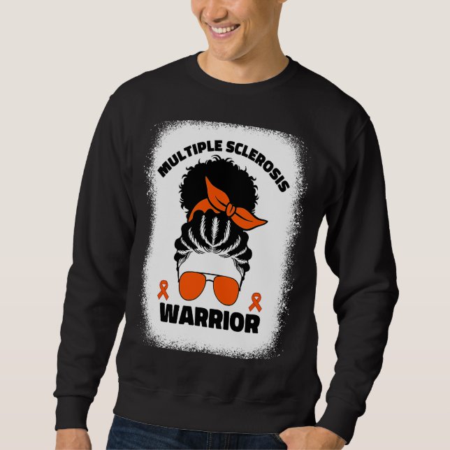 Multiple Sclerosis Warrior For Afro Black Women Ms Sweatshirt (Front)