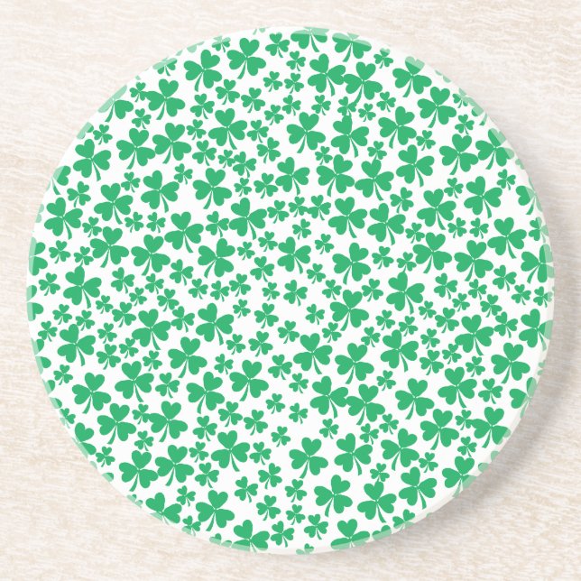Multiple Shamrocks Drink Coaster (Front)