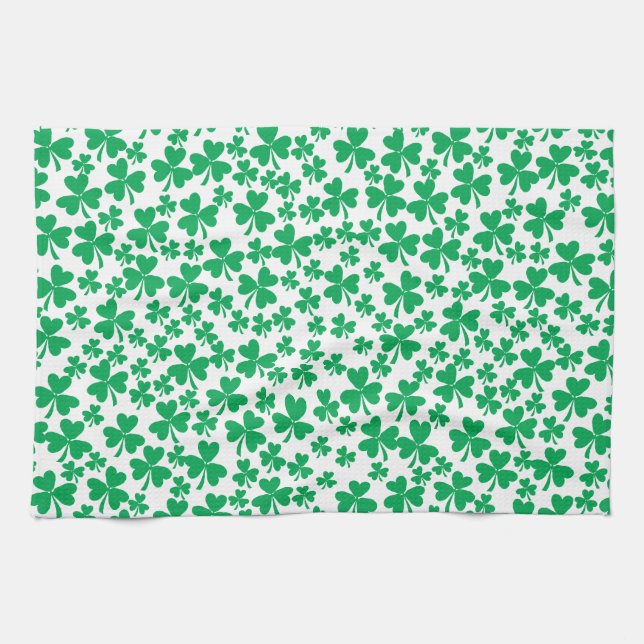 Multiple Shamrocks Kitchen Towel (Horizontal)