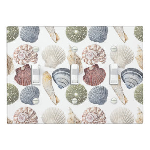 Multiple Shell Assortment Coastal Beach Decor Light Switch Cover