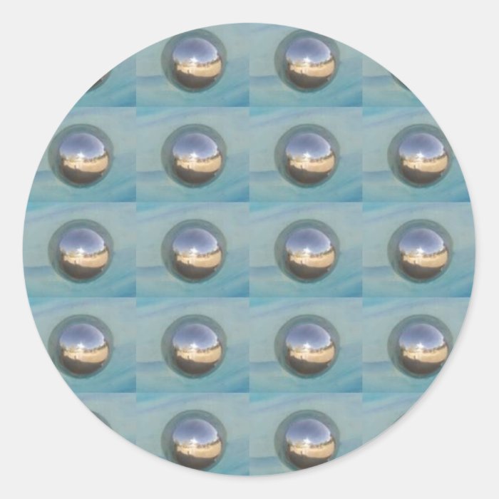 Multiple Silver Spheres Round Sticker