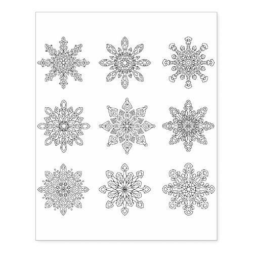 multiple snowflakes art stamp 