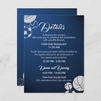 Multiple Sports Bar Mitzvah Details And Info Invitation by InBeTeen at Zazzle