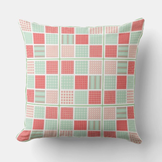 Multiple Square Pattern Pastel Decorative Modern . Throw Pillow (Front)