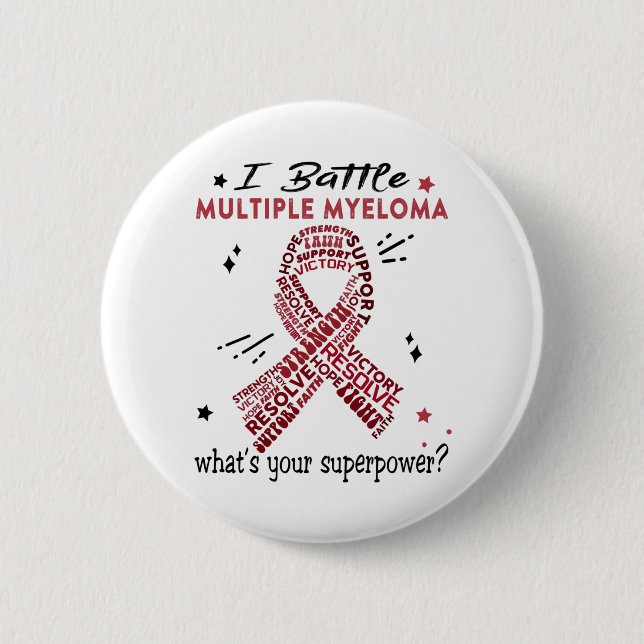 Multiple Support Myeloma Warrior Gifts Button (Front)