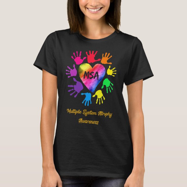 Multiple System Atrophy Awareness Hands T-Shirt (Front)