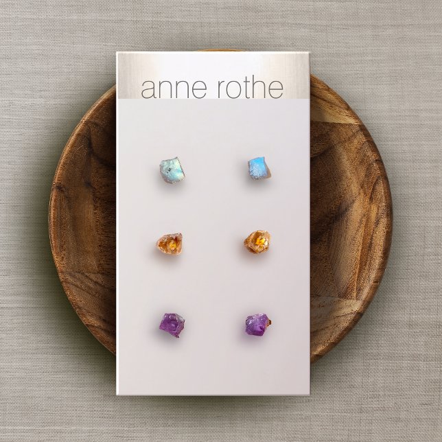 Multiple Three Stud Earring Hole Display Holder Business Card (Creator Uploaded)