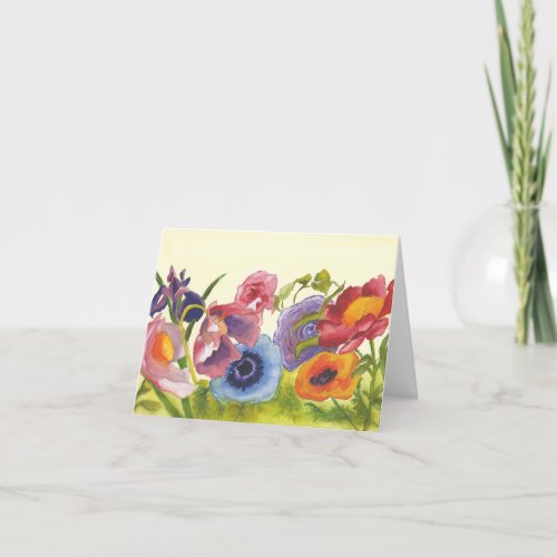 Multiple variety of Colorful Flowers Blank Card