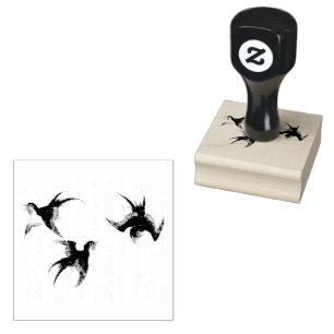 Multiple Vintage Japanese Birds Rubber Stamp