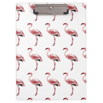 Multiple Vintage Pink Flamingos Clipboard by BluePress at Zazzle
