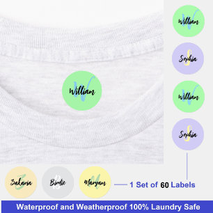 Multiple Waterproof Monogram Tags   Name Clothing Labels