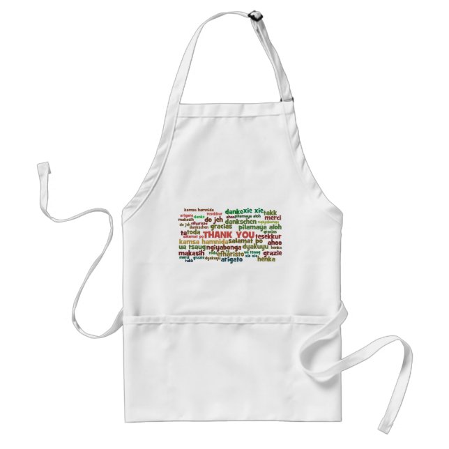 Multiple Ways to Say Thank You in Many Languages Adult Apron (Front)