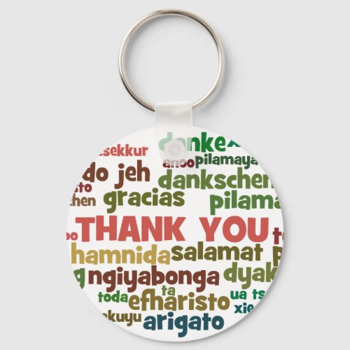 Multiple Ways to Say Thank You in Many Languages Keychain