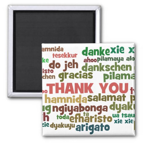 Multiple Ways to Say Thank You in Many Languages Magnet