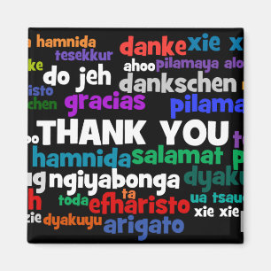 Multiple Ways to Say Thank You in Many Languages Magnet