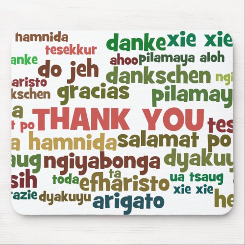 Multiple Ways to Say Thank You in Many Languages Mouse Pad