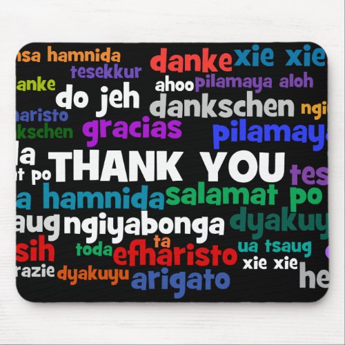 Multiple Ways to Say Thank You in Many Languages Mouse Pad