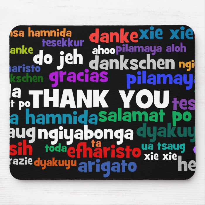 Multiple Ways to Say Thank You in Many Languages Mousepad