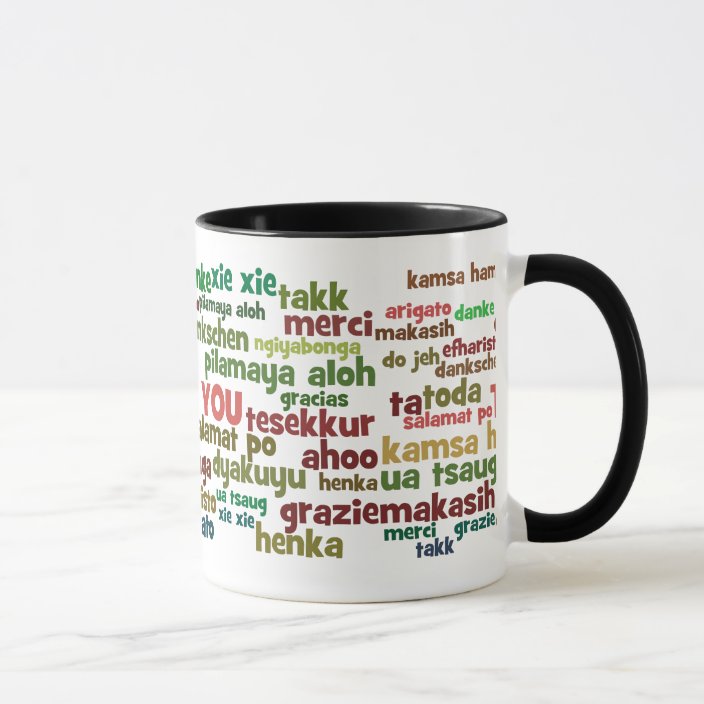 Multiple Ways to Say Thank You in Many Languages Mug Zazzle