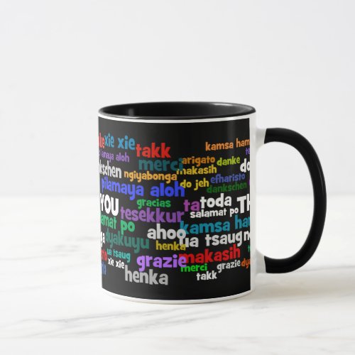 Multiple Ways to Say Thank You in Many Languages Mug