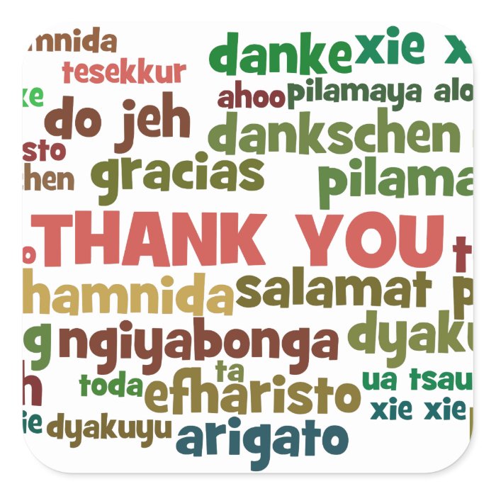 Multiple Ways to Say Thank You in Many Languages Sticker